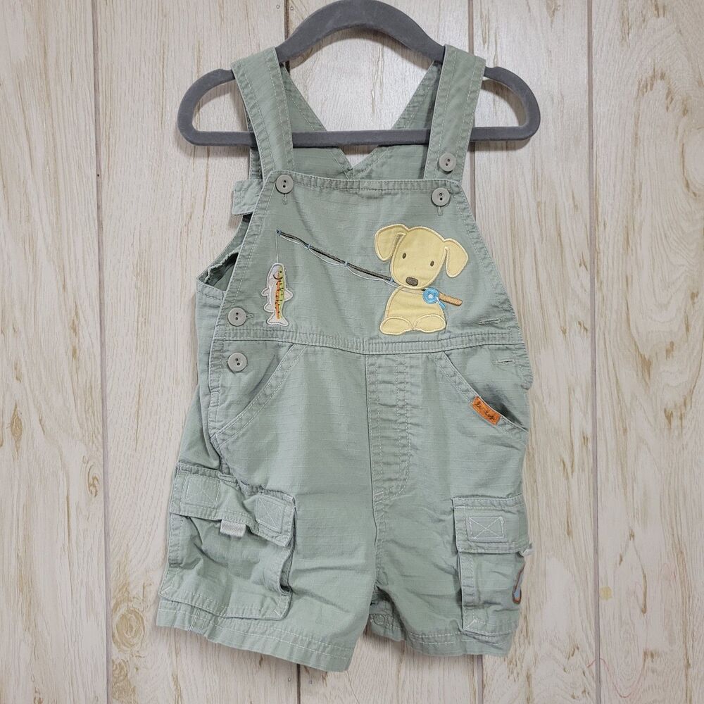 Le Top Dog and Fish Romper Overalls 12M - Picture 1 of 4